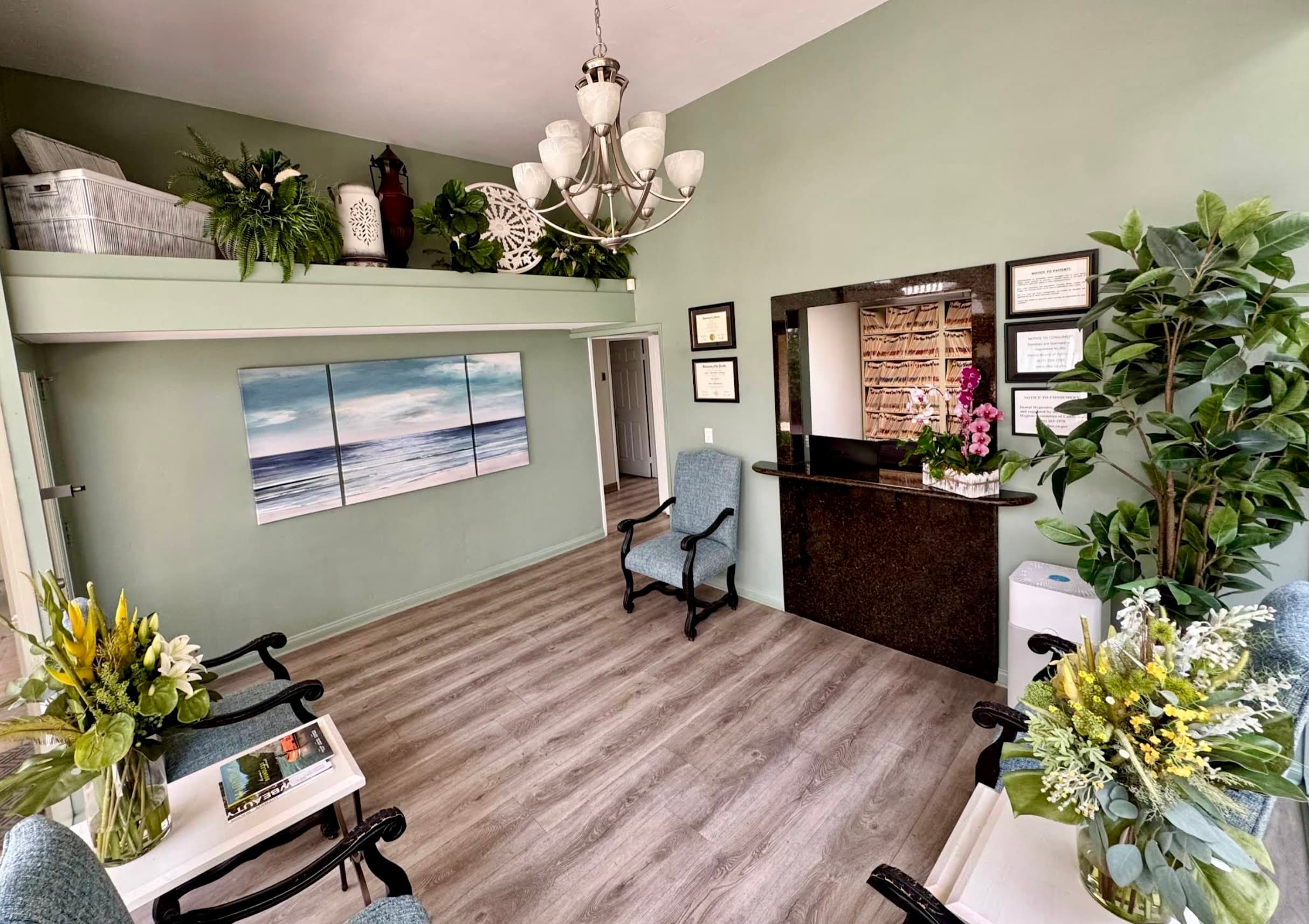 Welcoming waiting room at Solana Beach Dental